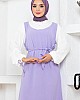 Jile Detaylı Elbise - Lila
