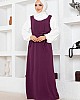 Jile Detaylı Elbise - Mürdüm