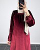 Kadife Ferace Elbise - Bordo