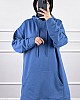 Kapşonlu Cepli Sweatshirt - Mavi