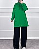 Kapşonlu Cepli Sweatshirt - Yeşil