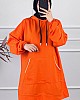 Kapşonlu Sweatshirt - Turuncu