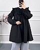 Kare Yaka Fırfırlı Tunik - Siyah Kare Yaka Fırfırlı Tunik - Siyah