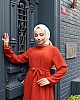 Kat Kat Ayrobin Tesettür Elbise - Kiremit