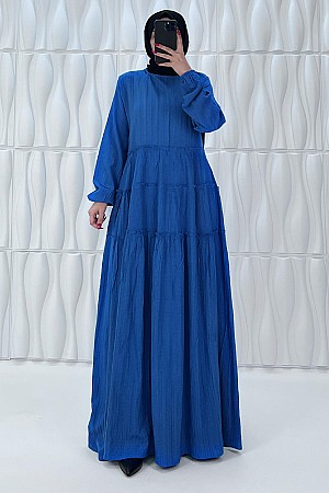 Kat Kat Tesettür Elbise - Mavi Kat Kat Tesettür Elbise - Mavi