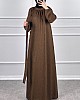 Kışlık Tesettür Elbise - Kahverengi