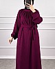 Kışlık Tesettür Elbise - Mürdüm