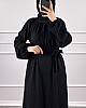 Kışlık Tesettür Elbise - Siyah
