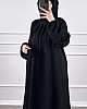Kışlık Tesettür Elbise - Siyah