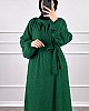 Kışlık Tesettür Elbise - Zümrüt Yeşili