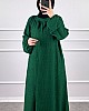 Kışlık Tesettür Elbise - Zümrüt Yeşili