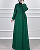 Kışlık Tesettür Elbise - Zümrüt Yeşili