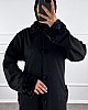 Kürk Detaylı Ferace - Siyah