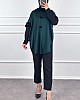 Kürk Detaylı Panço - Yeşil