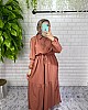 Lara Kumaş Elbise - Kahverengi
