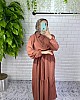 Lara Kumaş Elbise - Kahverengi