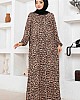 Leopar Desen Ferace Elbise