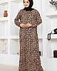 Leopar Desen Ferace Elbise