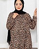 Leopar Desen Ferace Elbise