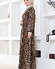 Leopar Desenli Viskon Elbise