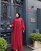 Medine İpeği Tesettür Elbise - Bordo