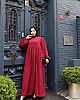 Medine İpeği Tesettür Elbise - Bordo