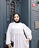 Medine İpeği Tesettür Elbise - Gri