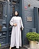 Medine İpeği Tesettür Elbise - Gri