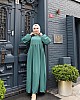 Medine İpeği Tesettür Elbise - Mint