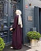 Medine İpeği Tesettür Elbise - Mürdüm