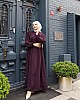 Medine İpeği Tesettür Elbise - Mürdüm