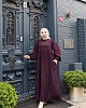 Medine İpeği Tesettür Elbise - Mürdüm
