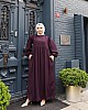 Medine İpeği Tesettür Elbise - Mürdüm