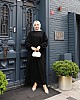 Medine İpeği Tesettür Elbise - Siyah