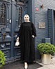 Medine İpeği Tesettür Elbise - Siyah