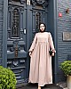 Medine İpeği Tesettür Elbise - Vizon