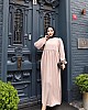 Medine İpeği Tesettür Elbise - Vizon
