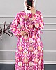 Modern Desen Elbise - Pembe