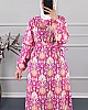 Modern Desen Elbise - Pembe