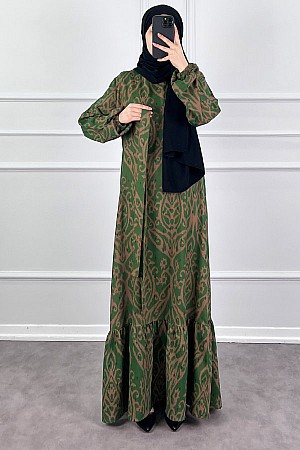 Nilüfer Elbise - Koyu Yeşil