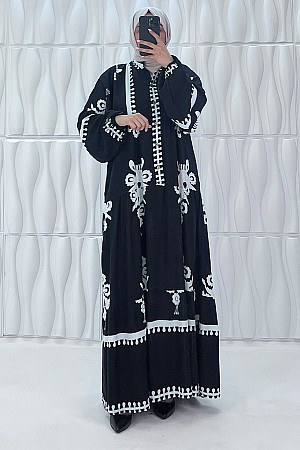 Nilüfer Tesettür Elbise - Siyah Nilüfer Tesettür Elbise - Siyah