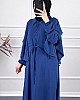 Pelerinli Tesettür Elbise - Mavi