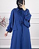 Pelerinli Tesettür Elbise - Mavi