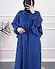 Pelerinli Tesettür Elbise - Mavi