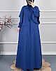Pelerinli Tesettür Elbise - Mavi