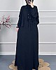 Pelerinli Tesettür Elbise - Siyah