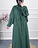 Pelerinli Tesettür Elbise - Yeşil