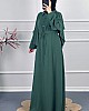 Pelerinli Tesettür Elbise - Yeşil