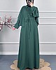 Pelerinli Tesettür Elbise - Yeşil