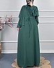Pelerinli Tesettür Elbise - Yeşil
